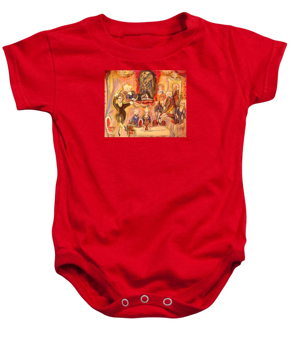 Gather Baby Onesie featuring the painting Gathering by Judith Desrosiers