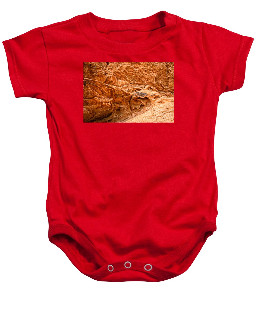 Valley Of Fire Baby Onesie featuring the photograph Golden by Jennifer Magallon