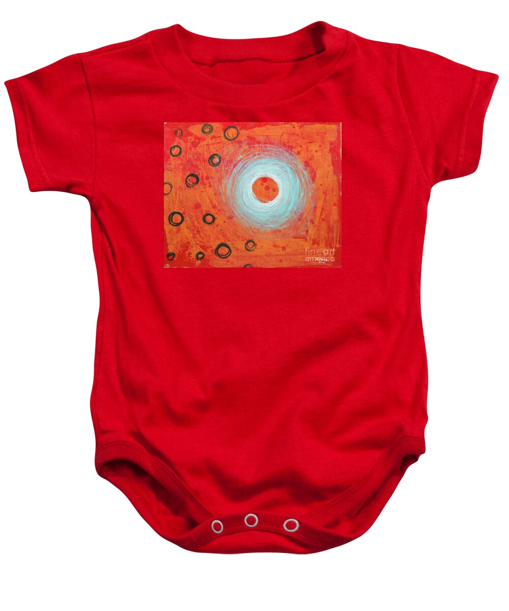 Circles Baby Onesie featuring the painting Gravitate by Stefanie Forck