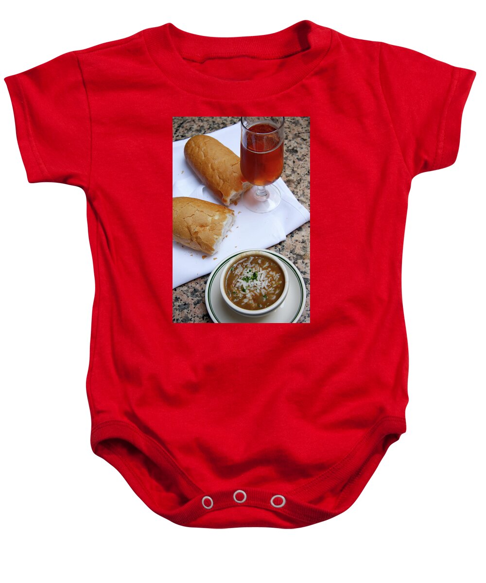 New Orleans Baby Onesie featuring the photograph Gumbo Lunch by KG Thienemann