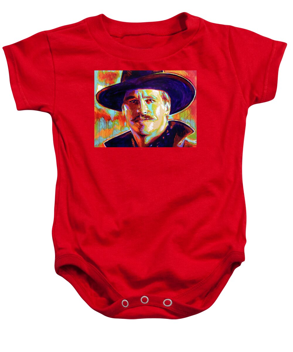 Huckleberry Baby Onesie featuring the painting Huckleberry by Steve Gamba
