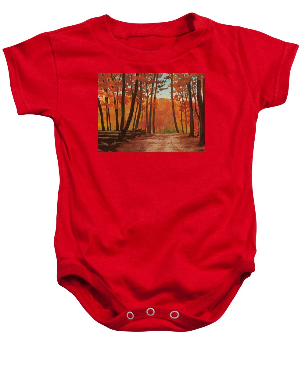 Landscape Baby Onesie featuring the painting Kentucky Reverie by Heidi E Nelson