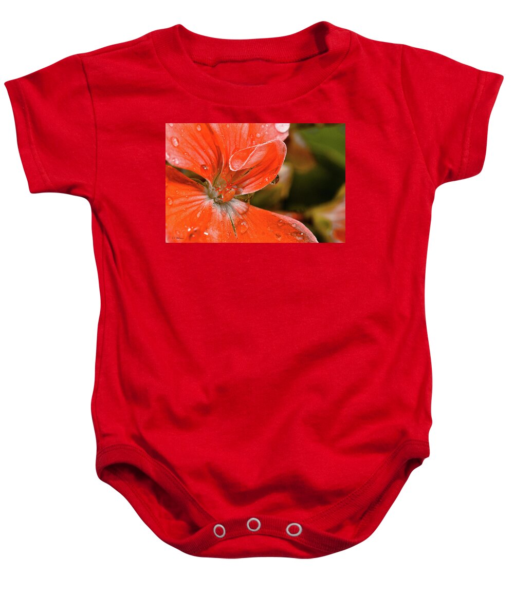 Flower Baby Onesie featuring the photograph Kissed By The Rain by Christopher Holmes