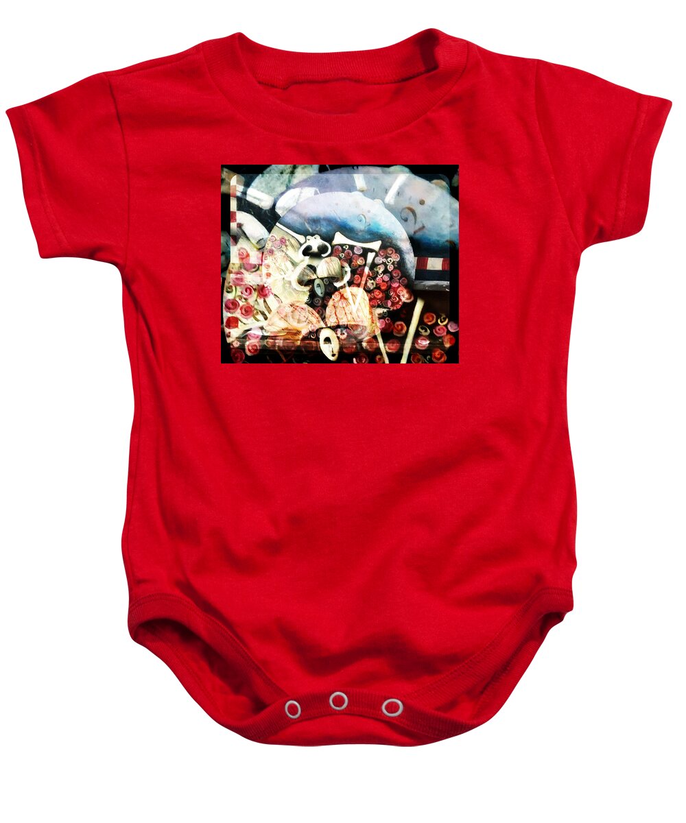 Skeleton Baby Onesie featuring the digital art Less Time #2 by Delight Worthyn