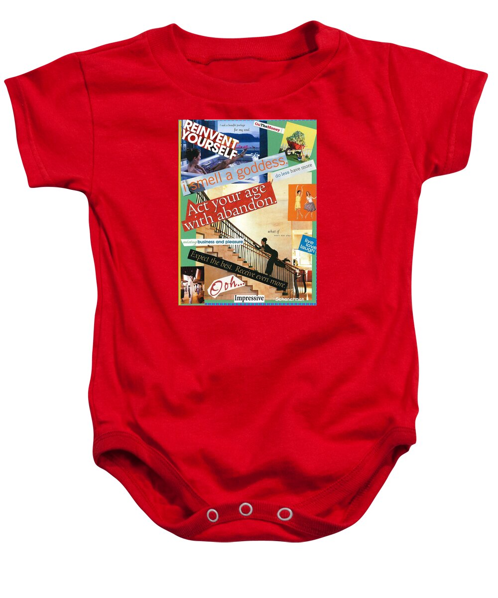 Collage Art Baby Onesie featuring the mixed media Let Yourself Go by Susan Schanerman
