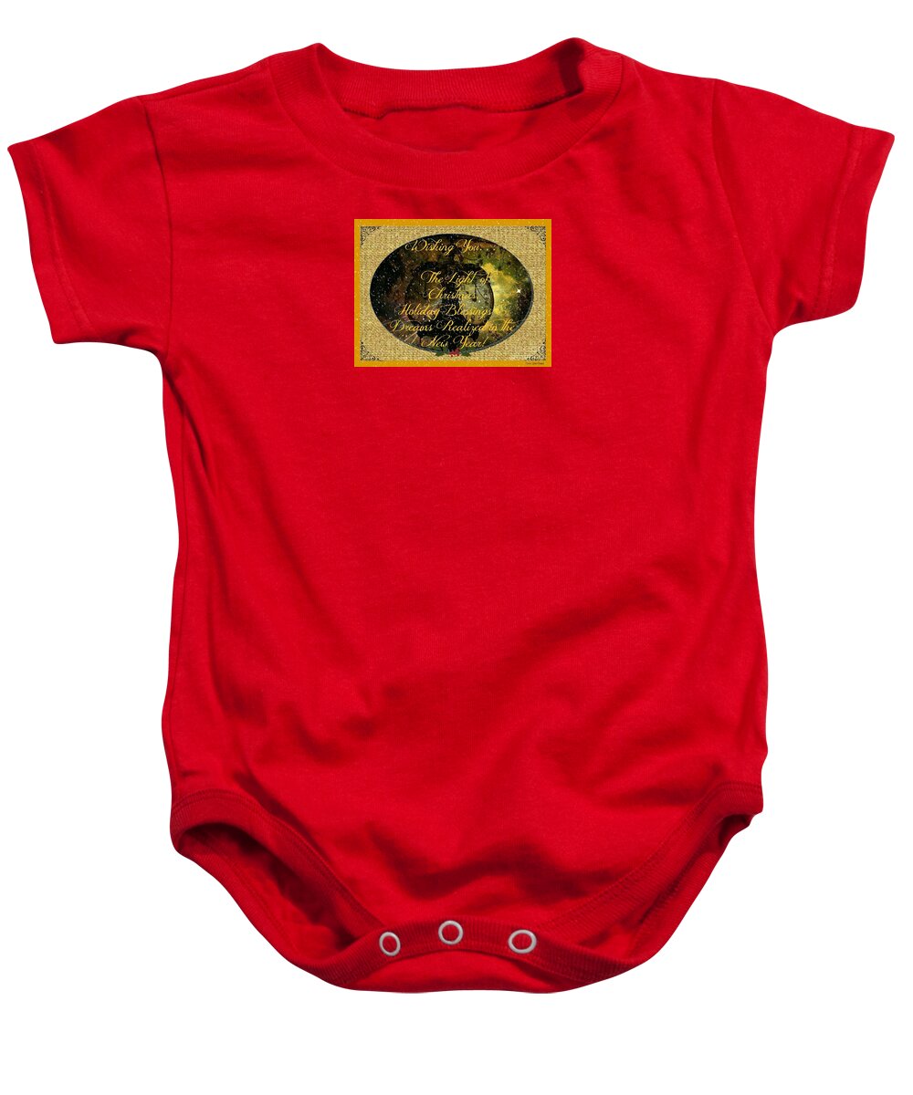 Light Baby Onesie featuring the photograph Light of Christmas by Bobbee Rickard