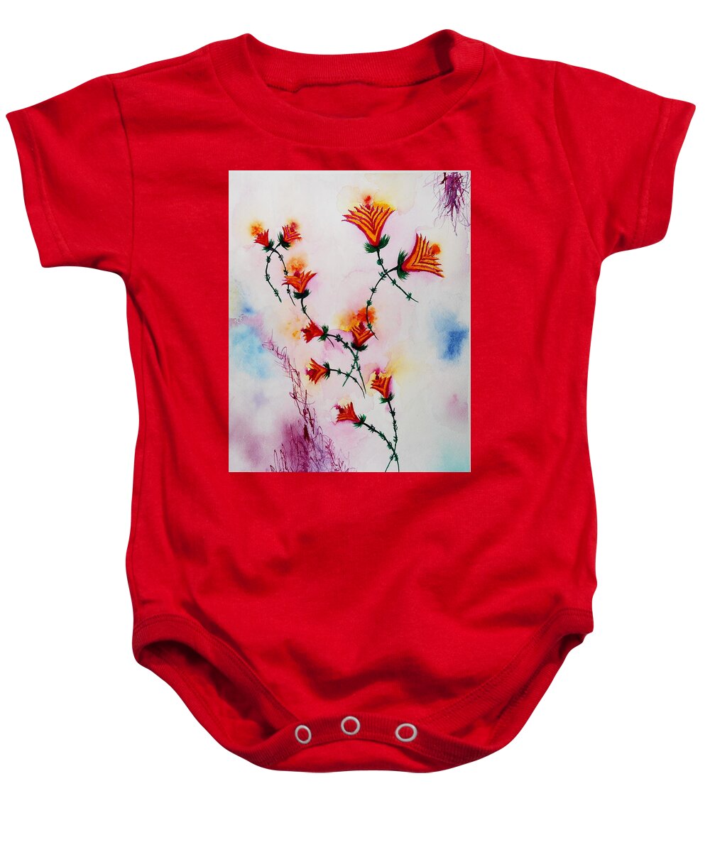 Flower Baby Onesie featuring the painting Lovely Lolita's by Carol Crisafi
