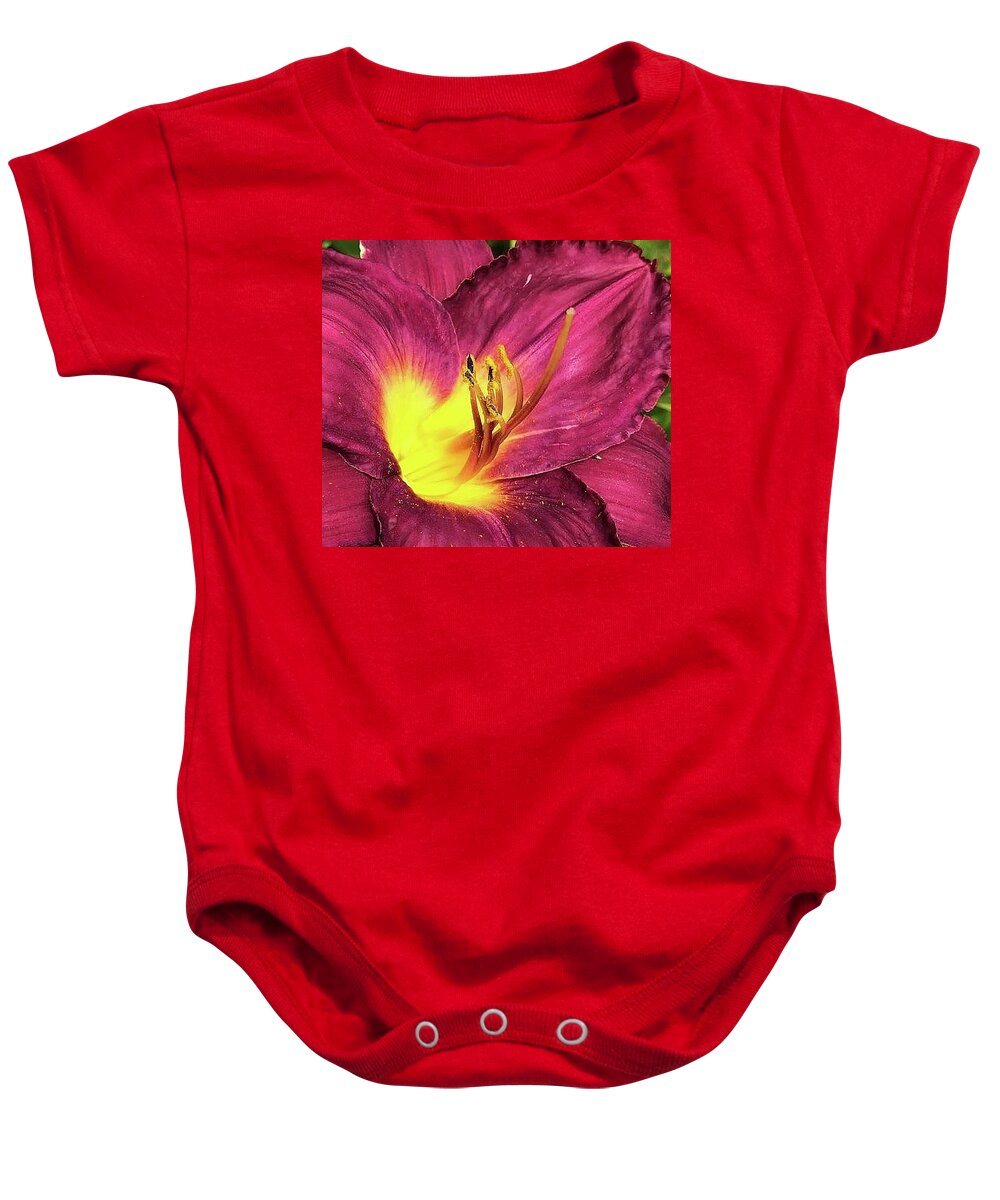 Flora Baby Onesie featuring the photograph Magenta Prince Daylily by Bruce Bley