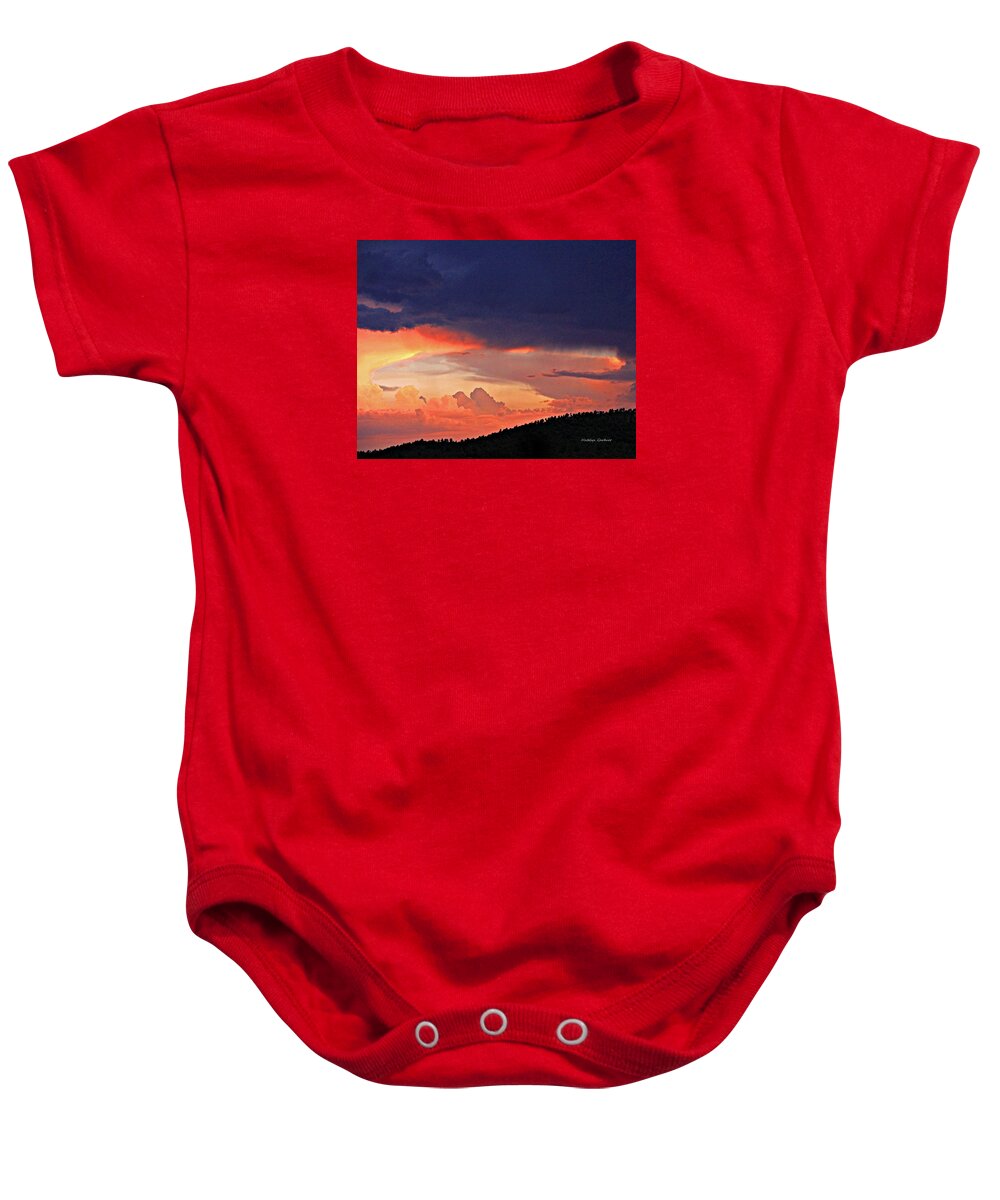 Sunset Baby Onesie featuring the photograph Mazatzal Peak Sunset by Matalyn Gardner