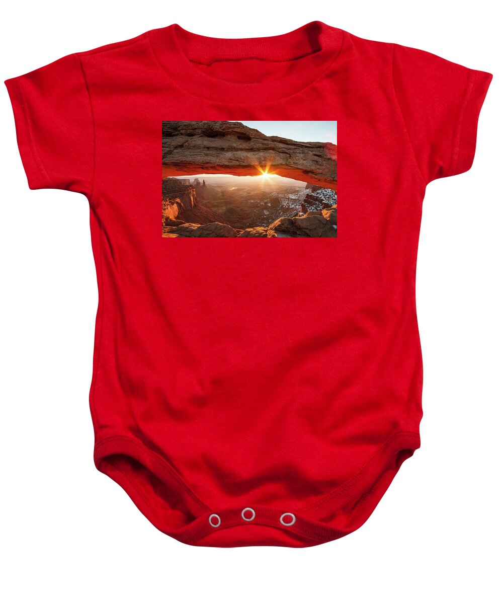 Mesa Arch Baby Onesie featuring the photograph Mesa Arch by Wesley Aston