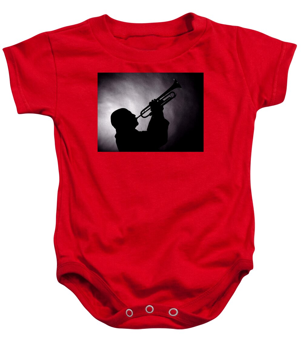 Mike Vax Baby Onesie featuring the photograph Mike Vax Professional Trumpet Player Photographic Print 3768.02 by M K Miller