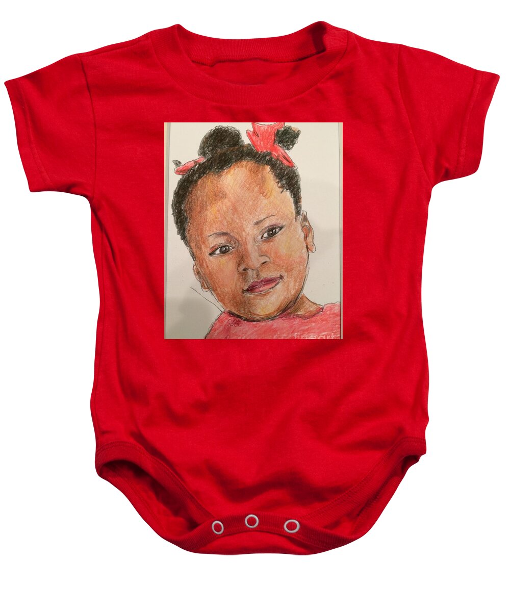  Baby Onesie featuring the painting Mimi 2 by Nancy Anton