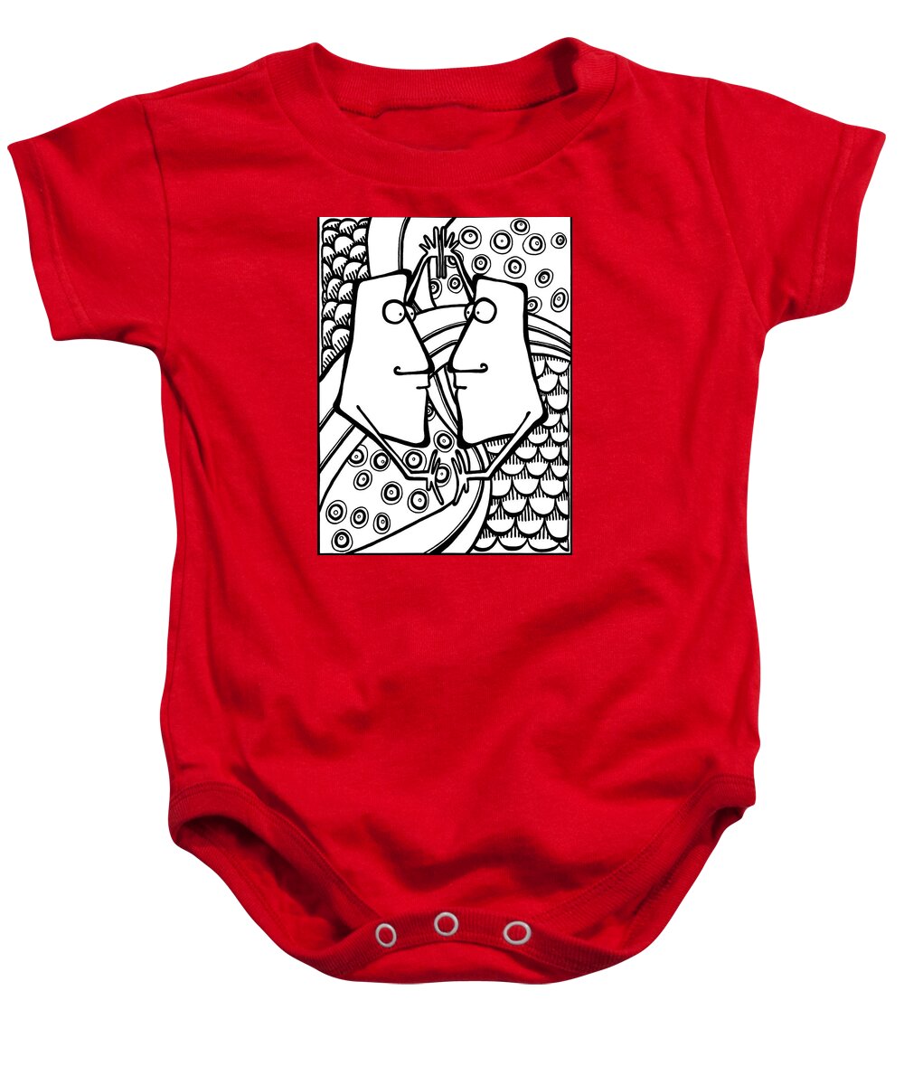 Gallery Baby Onesie featuring the painting Mirror Mirror by Dar Freeland