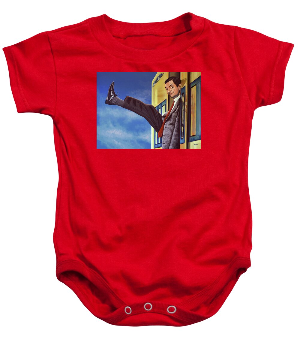 Mister Bean Baby Onesie featuring the painting Mister Bean by Paul Meijering