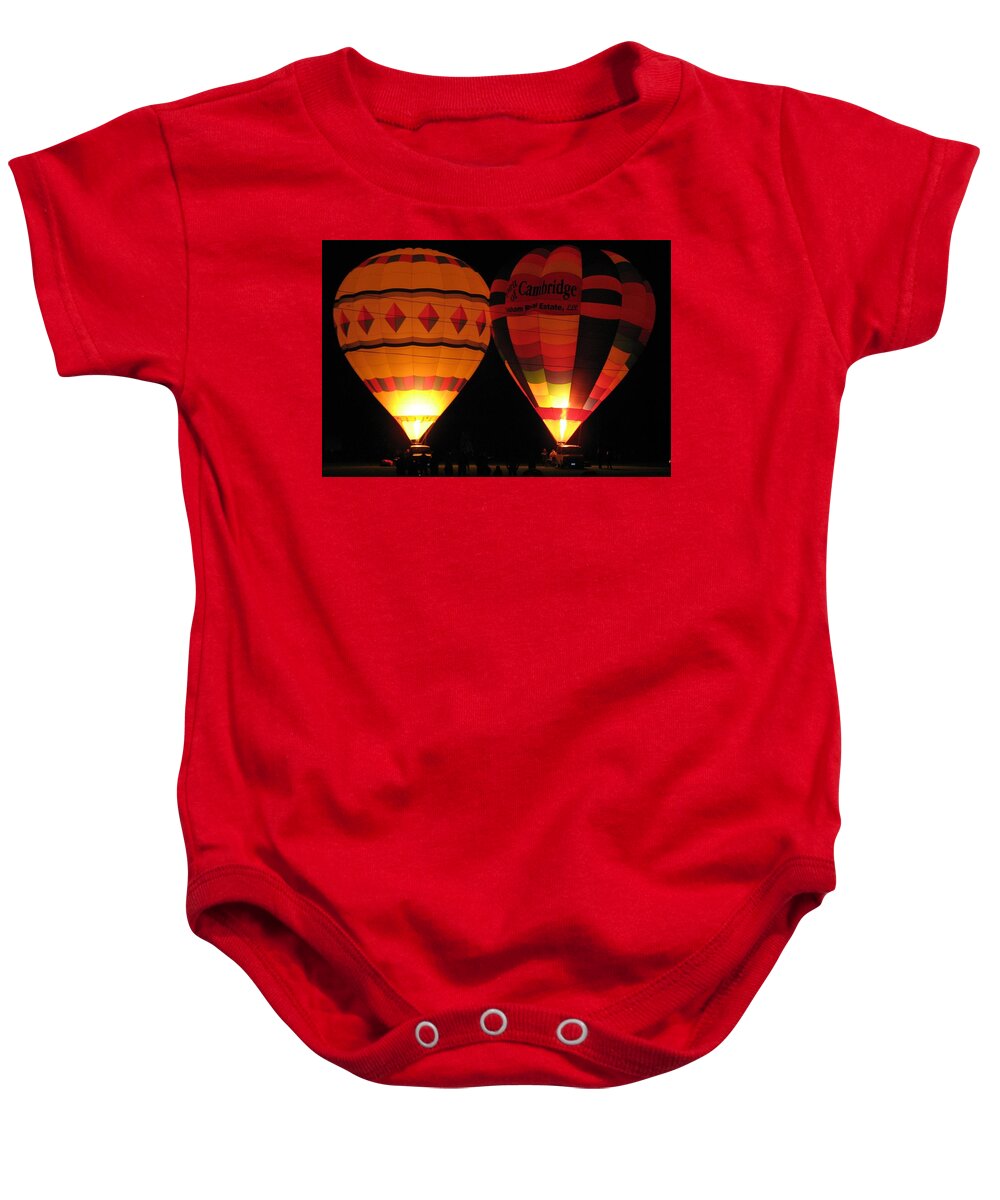 Hot Air Balloons Baby Onesie featuring the photograph Moon Glow by Ed Smith