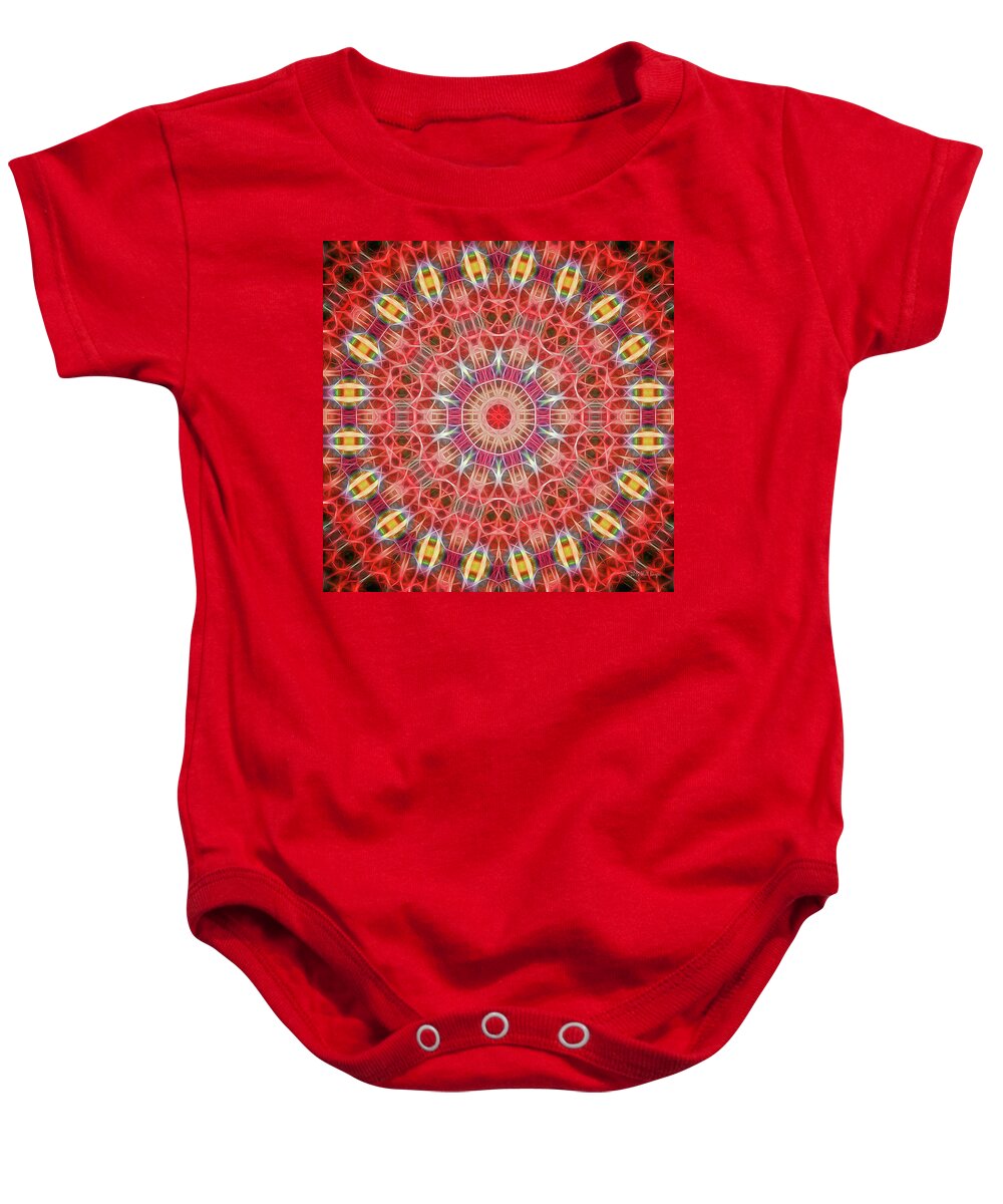 Tao Baby Onesie featuring the painting Neon Manadala, Nbr 19 by Will Barger