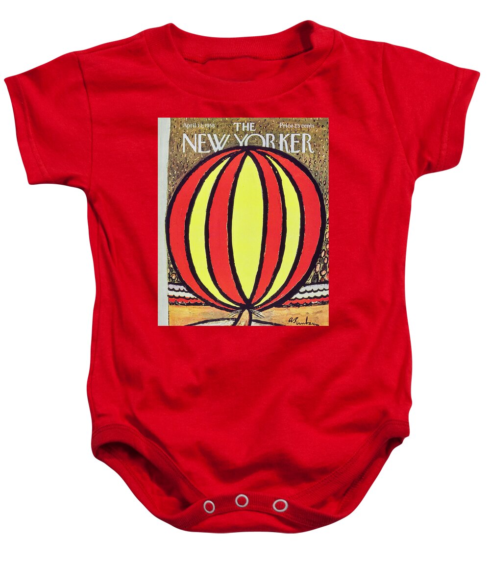 Circus Baby Onesie featuring the painting New Yorker April 12 1958 by Abe Birnbaum