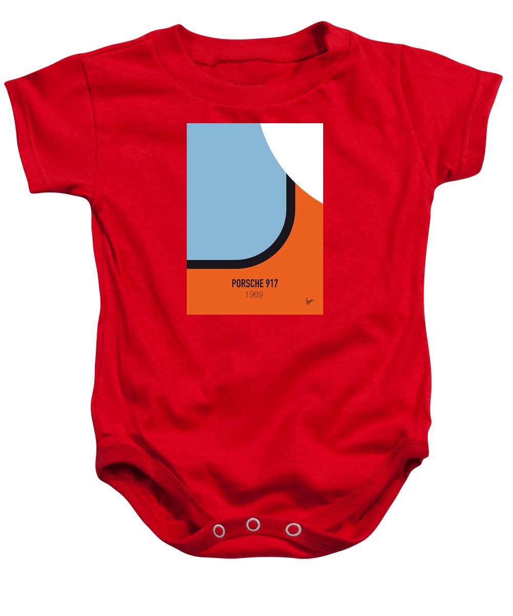 Porsche Baby Onesie featuring the digital art No016 My LE MANS minimal movie car poster by Chungkong Art