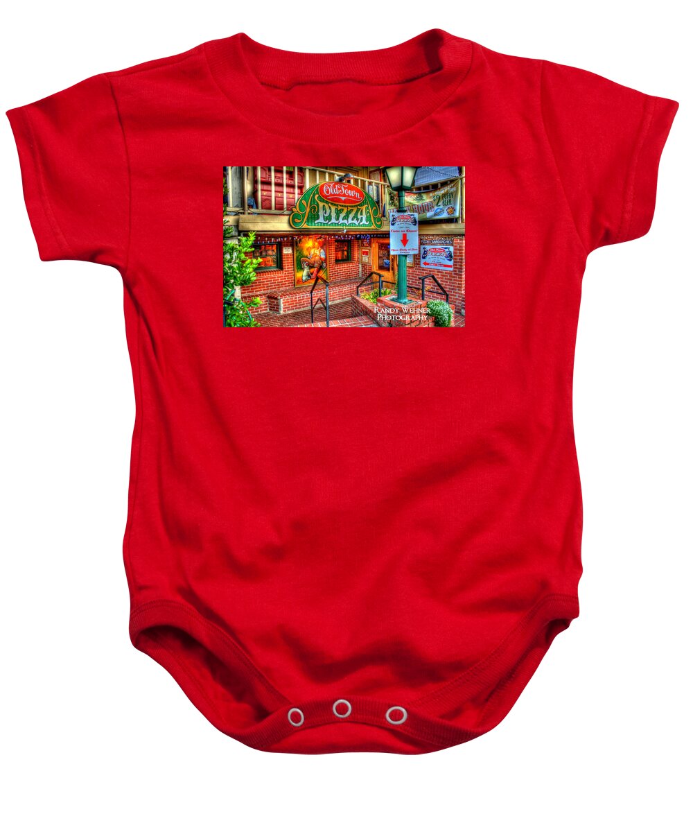 Landscape Baby Onesie featuring the photograph Old Town Pizza by Randy Wehner