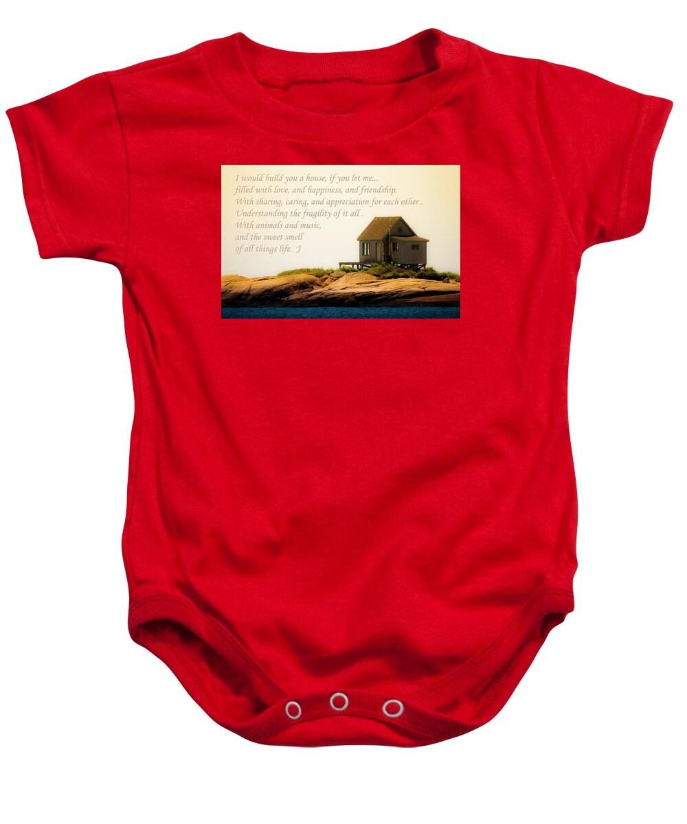 Cabin. Island. Prose Baby Onesie featuring the photograph Our House by Jeff Cooper