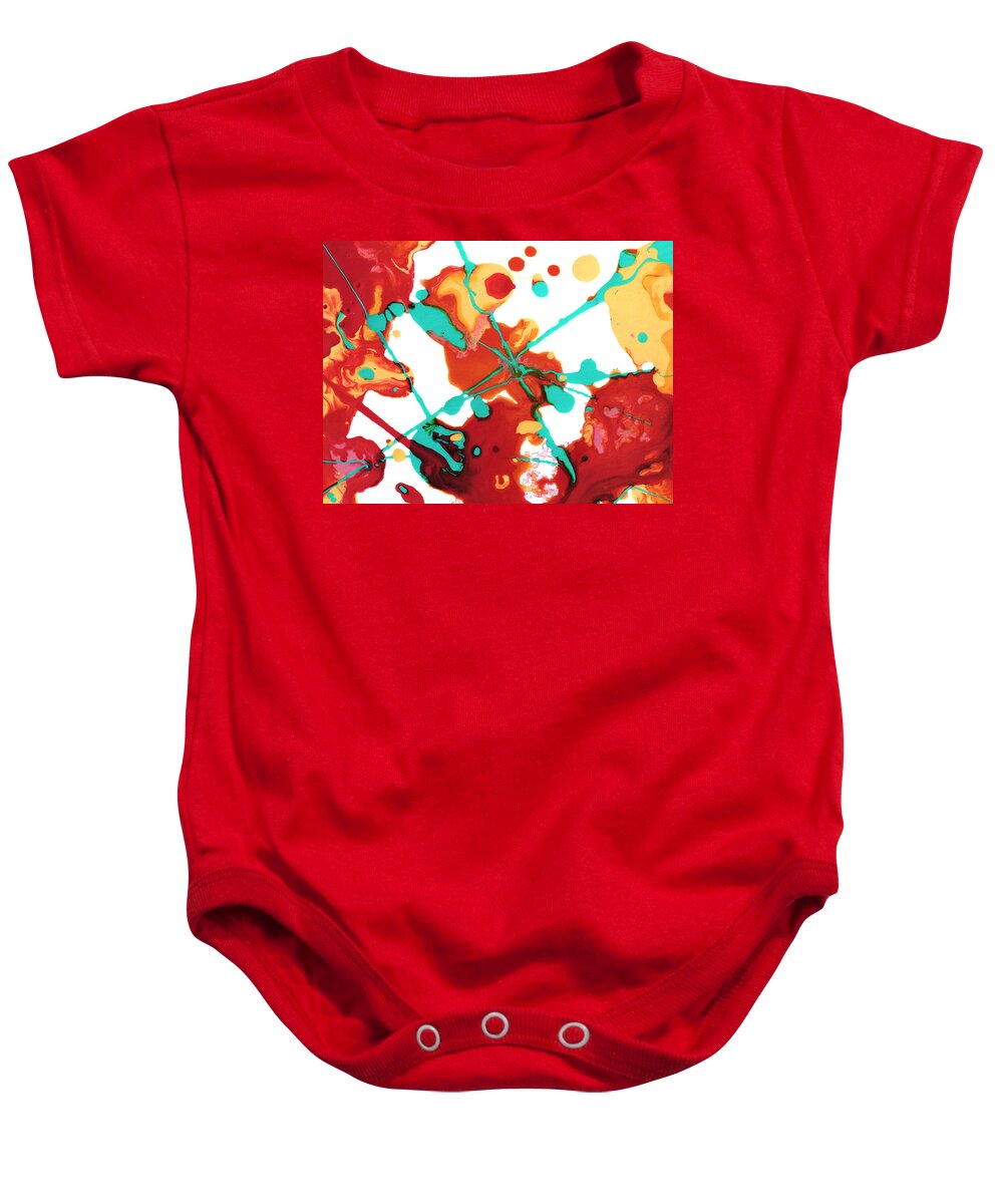 Abstract Baby Onesie featuring the painting Paint Party 1 by Amy Vangsgard