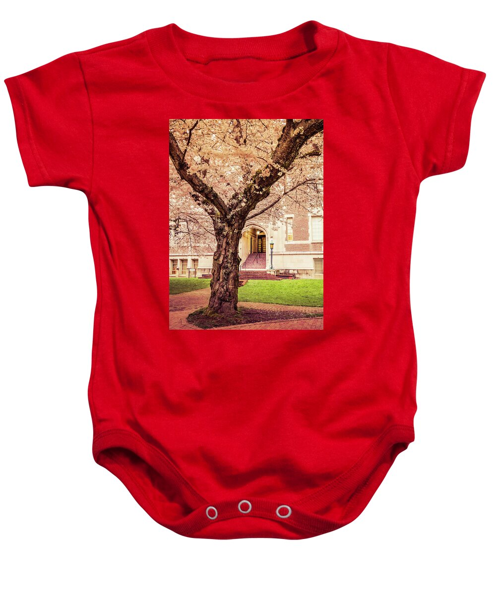 Cherry Blossoms Baby Onesie featuring the photograph Pink Cherry Blossoms by Rebekah Zivicki