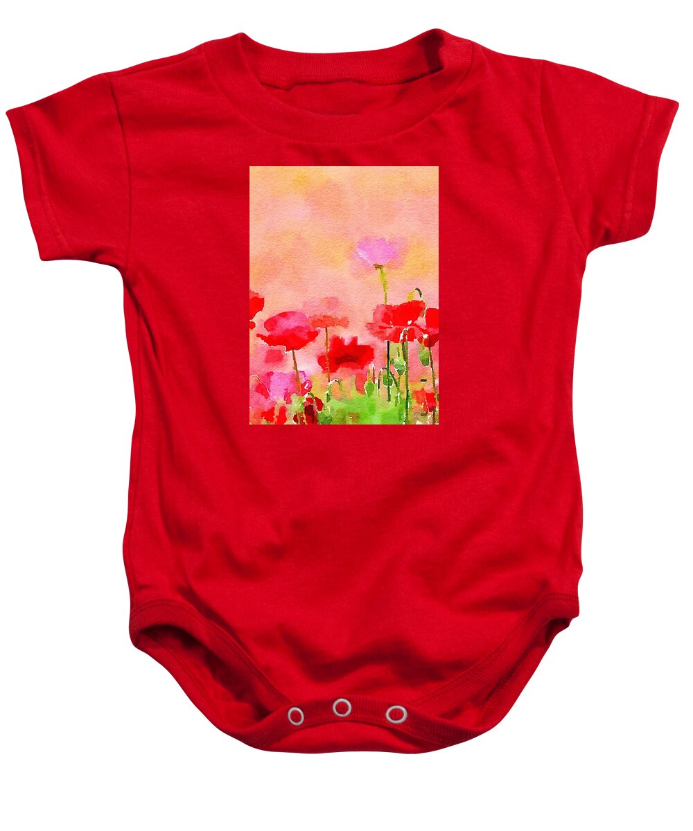 Flowers Baby Onesie featuring the digital art Pink by Joe Roache
