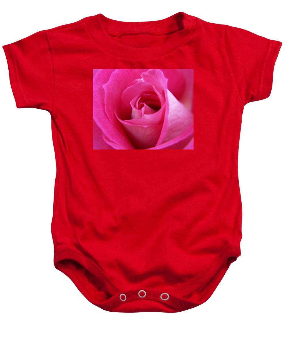 Rose Baby Onesie featuring the photograph Pink Rose by Amy Fose