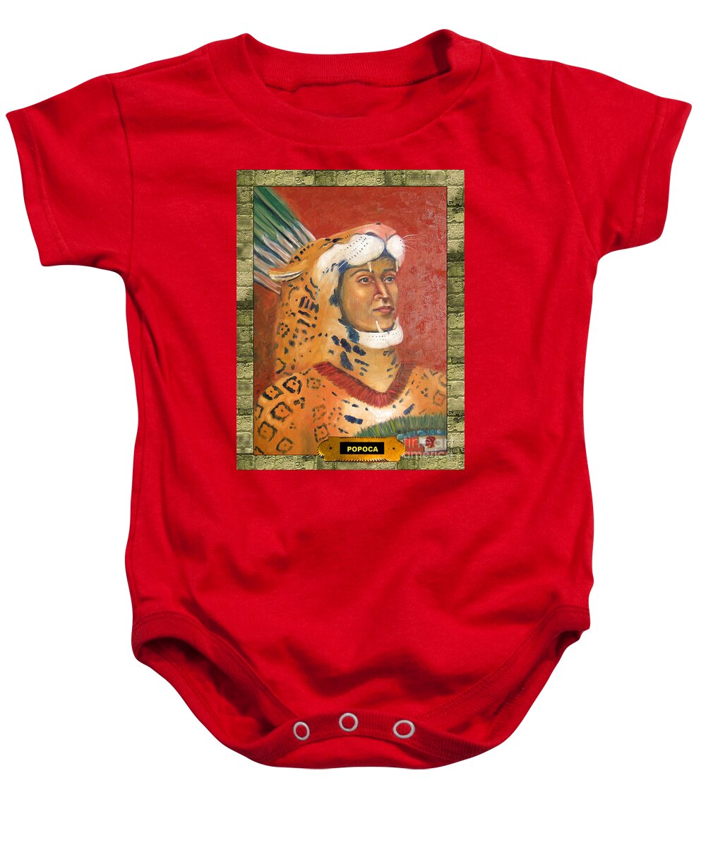 Popoca Baby Onesie featuring the painting Popoca Illustration by Lilibeth Andre