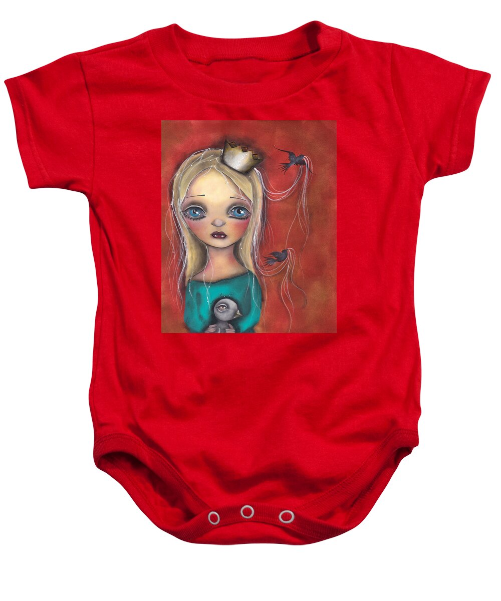 Princess Baby Onesie featuring the painting Princesa Fabiola by Abril Andrade