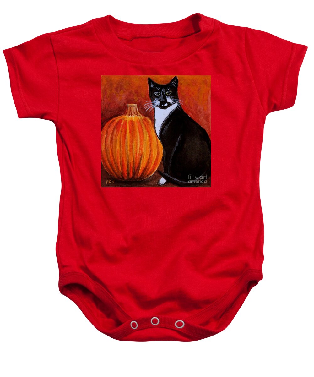 Autumn Baby Onesie featuring the painting Pumpkin Spice by Elizabeth Robinette Tyndall