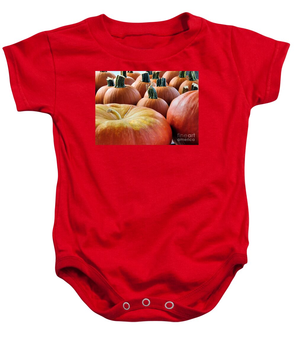 Pumpkins Baby Onesie featuring the photograph Pumpkin Time by Janice Drew