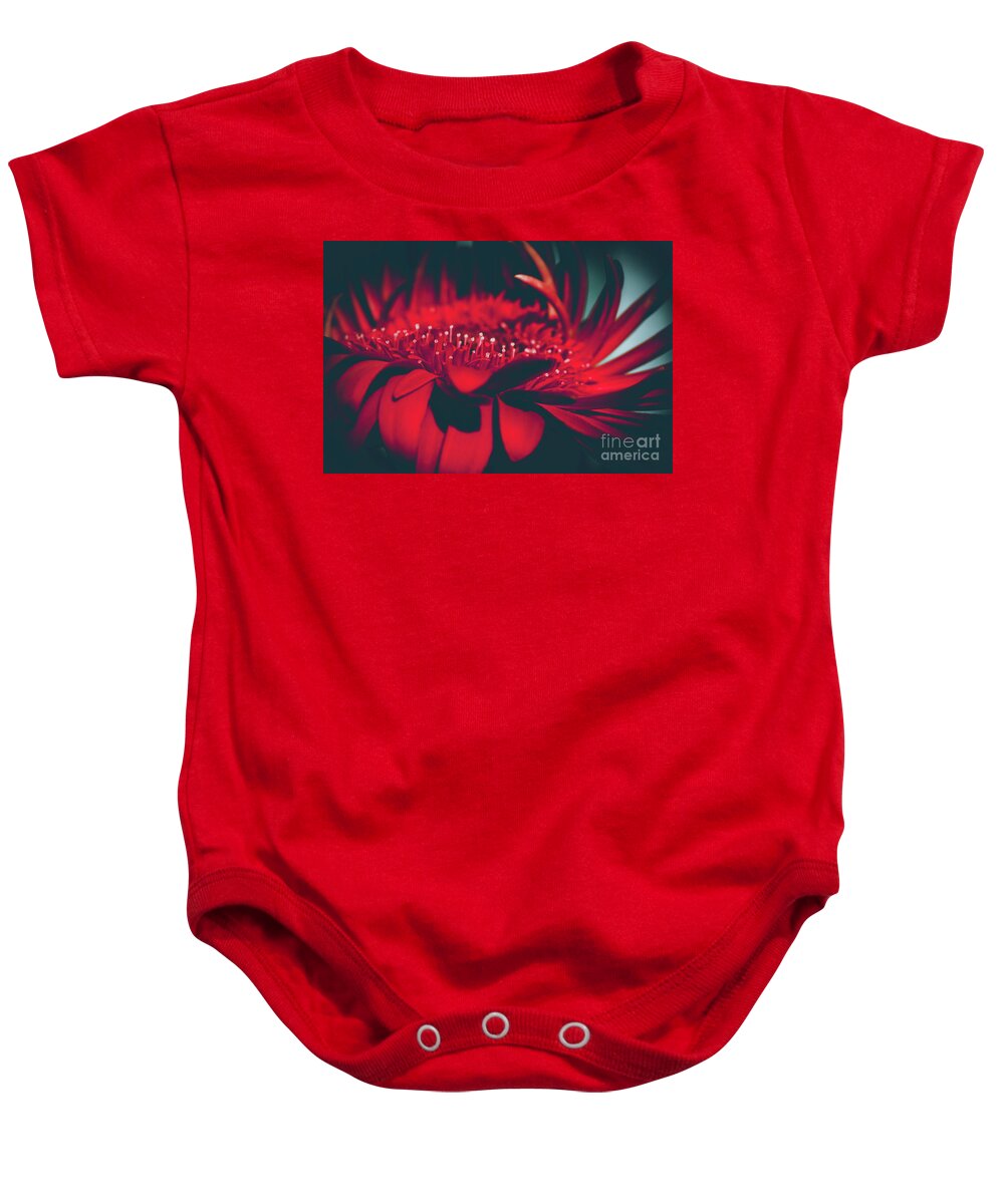 Red Flowers Baby Onesie featuring the photograph Red Flowers Parametric by Sharon Mau