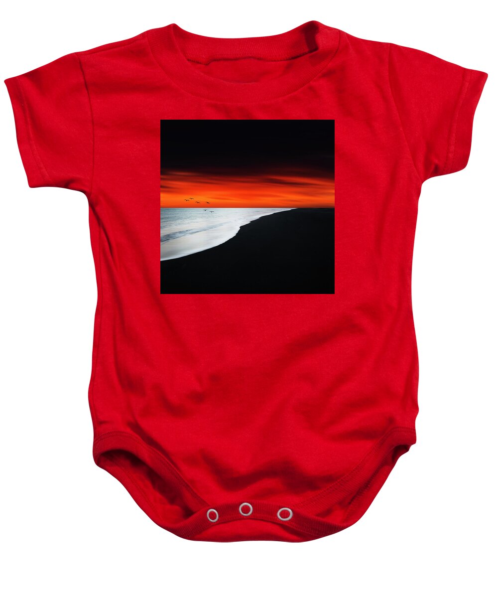 Iceland Baby Onesie featuring the photograph Red Night by Philippe Sainte-Laudy