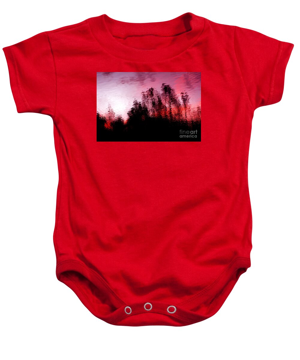 Abstract Baby Onesie featuring the photograph Red Waters by Lorenzo Cassina