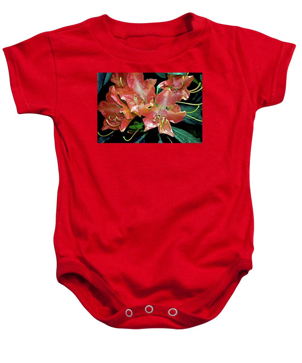 Flowing Baby Onesie featuring the digital art Rhododendron Glory 16 by Lynda Lehmann