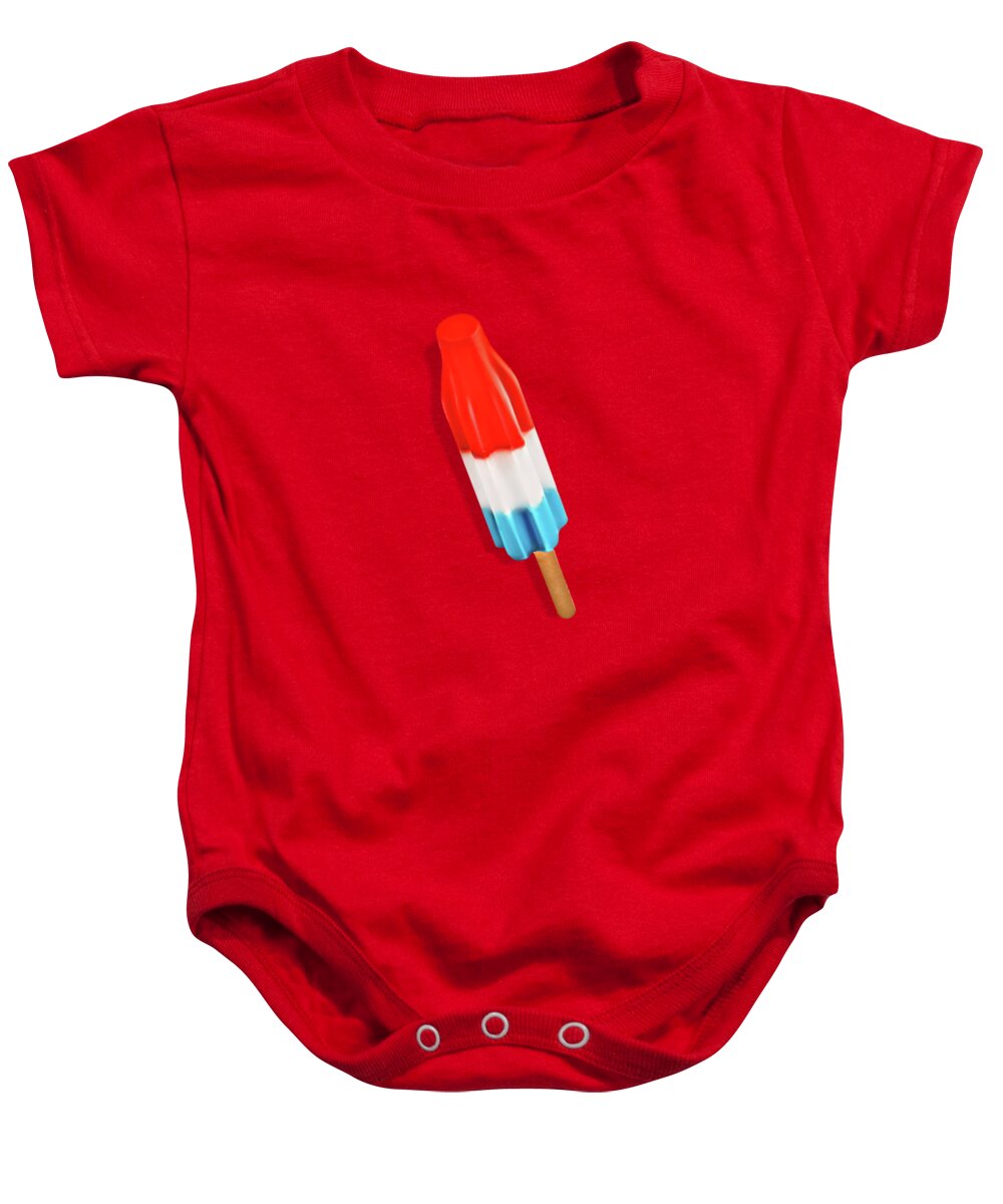 Rocket Pop Baby Onesie featuring the painting Rocket Pop Pattern by Little Bunny Sunshine