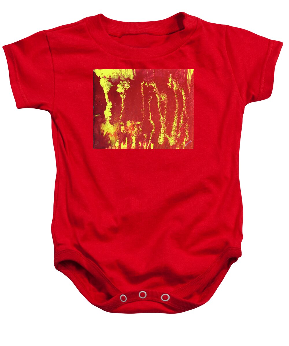 Fusionart Baby Onesie featuring the painting Rusted Sun by Ralph White