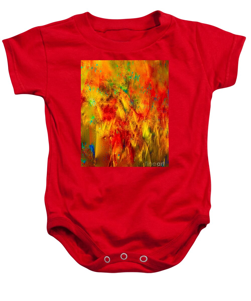 Painting-abstract Baby Onesie featuring the mixed media Safari by Catalina Walker