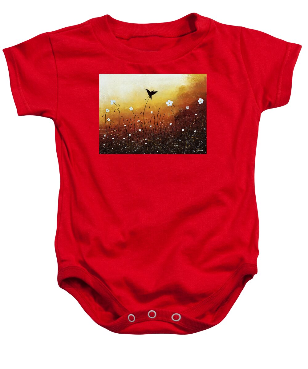 Hummingbird Baby Onesie featuring the painting Small Treasure by Carmen Guedez