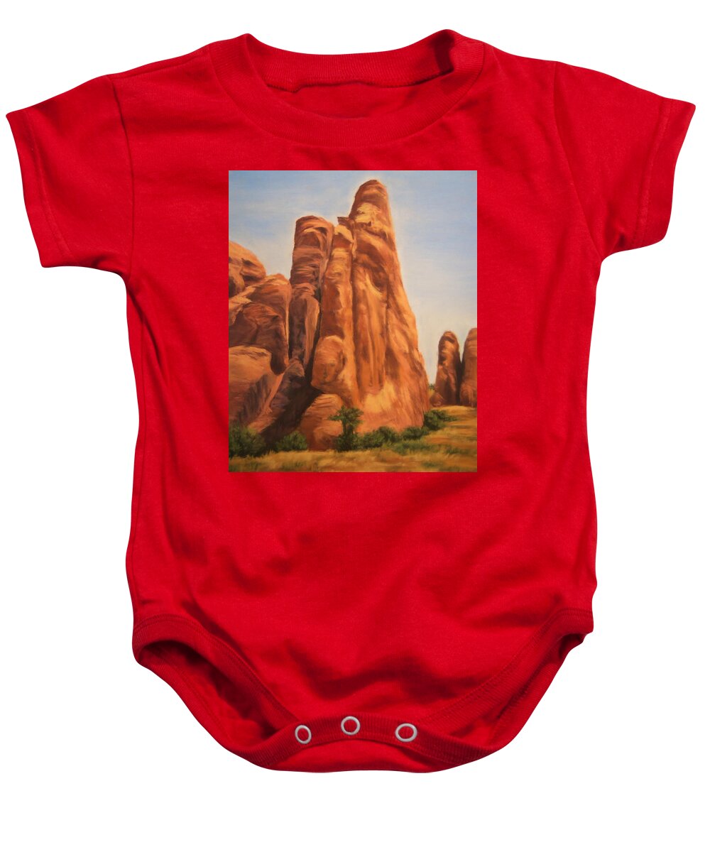 Arches National Park Baby Onesie featuring the painting Solid Fusion by Sandi Snead