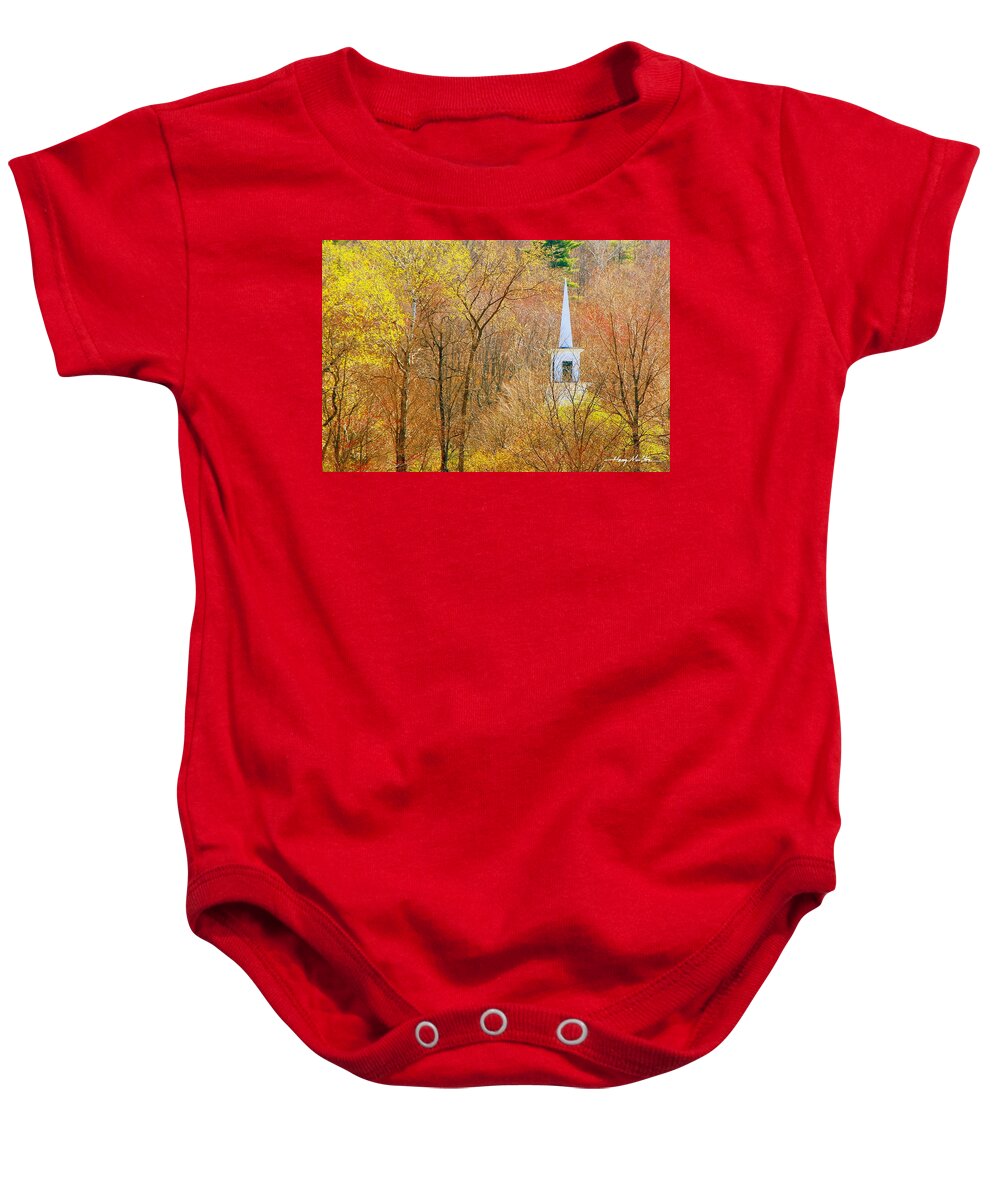 Landscape Baby Onesie featuring the photograph Spring Church by Harry Moulton