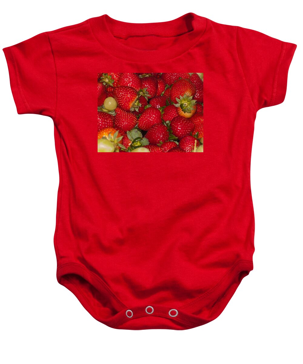 Food Baby Onesie featuring the photograph Strawberries 731 by Michael Fryd