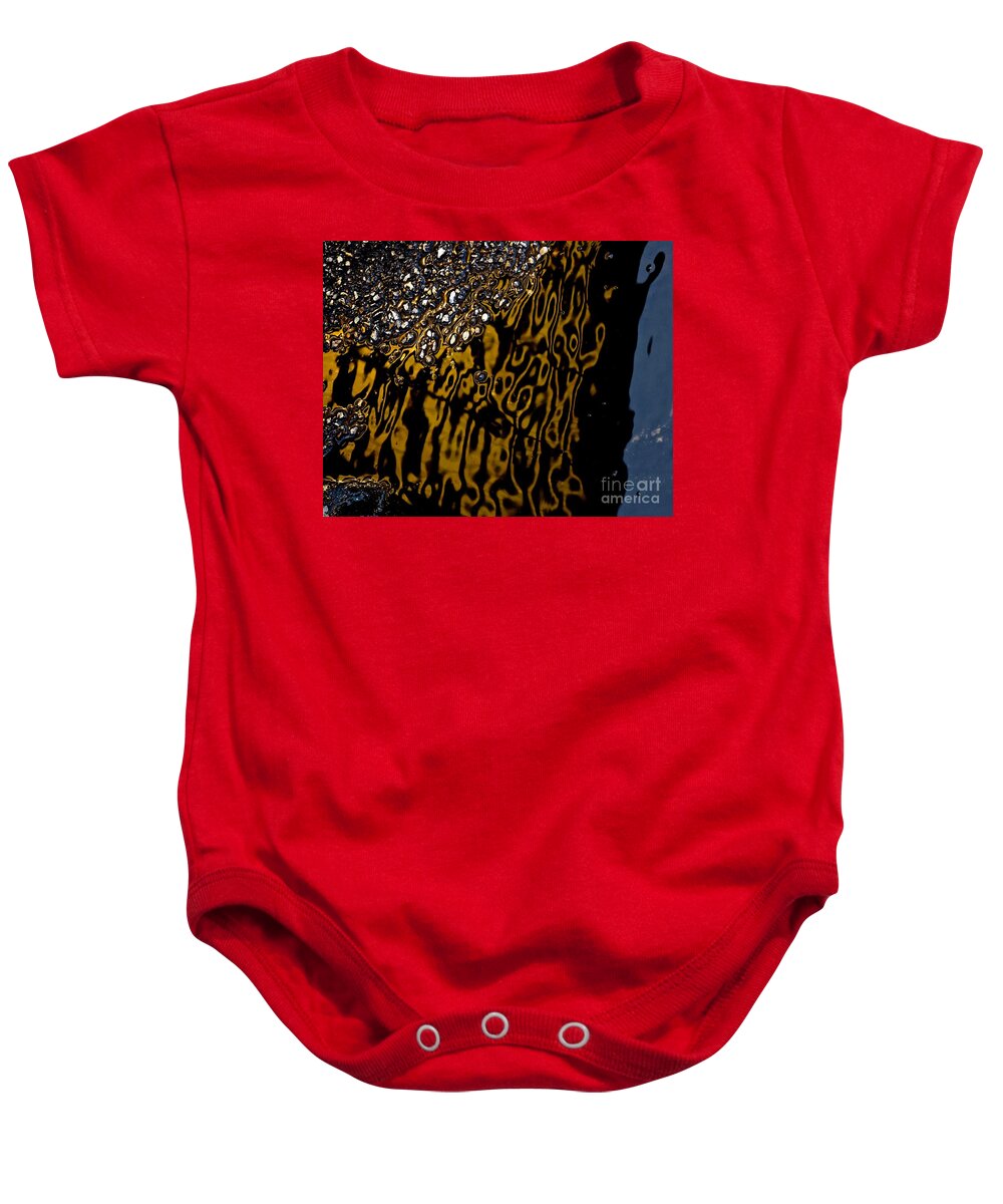 Streets Baby Onesie featuring the photograph Streets Paved in Gold and Silver Series 2 by Debra Banks