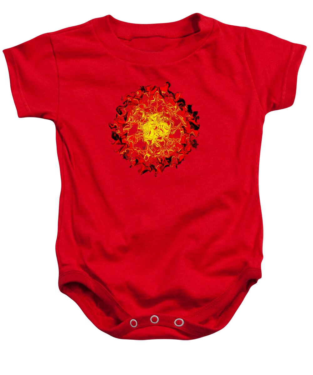 Sun Abstract Art Baby Onesie featuring the digital art Sun Abstract Art by Kaye Menner by Kaye Menner