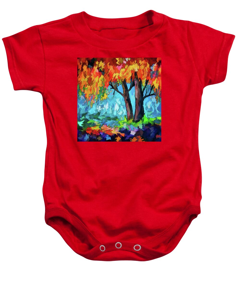 Tree Of Life Baby Onesie featuring the digital art Sunrise Tree by OLena Art by Lena Owens - Vibrant DESIGN
