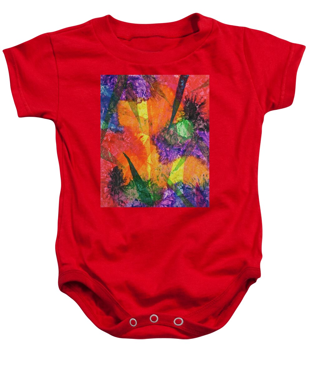 Colors Baby Onesie featuring the mixed media Texture Garden by Michele Myers