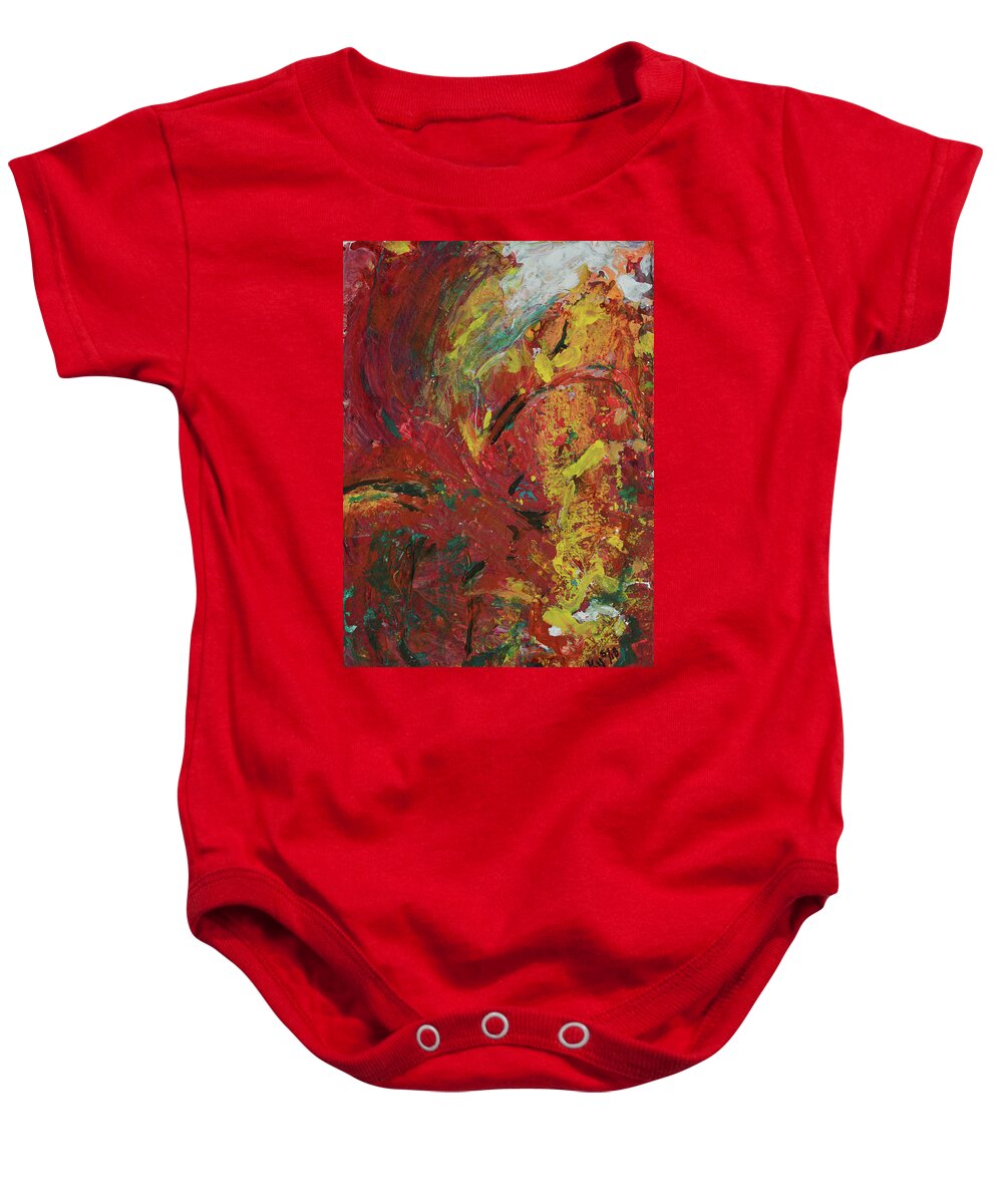 Earth Tone Abstract Baby Onesie featuring the mixed media The Barren Earth by Donna Blackhall