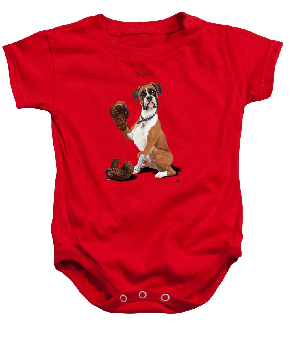 Illustration Baby Onesie featuring the digital art The Boxer by Rob Snow
