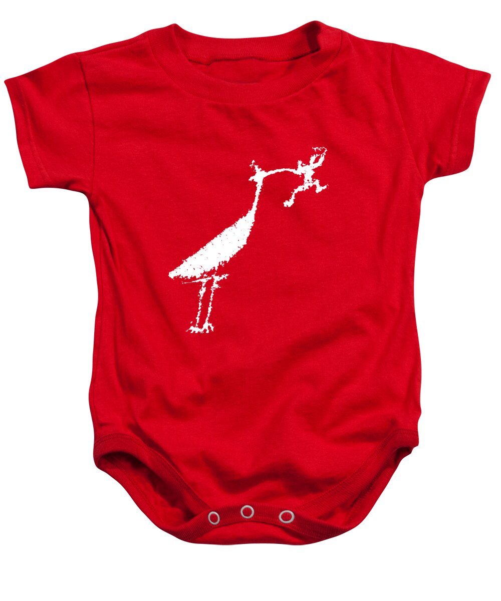 Petroglyph Baby Onesie featuring the photograph The Crane by Melany Sarafis
